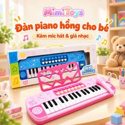 Đàn Piano Mini 32 Phím Đa Chức Năng Cho Bé MimiToys - Kèm Micro, Có Nhạc Và Hỗ Trợ Học Âm Nhạc Sớm 3