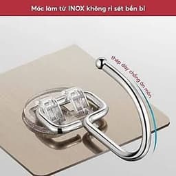5-10 Móc dán tường chịu lực siêu dính treo đồ, vật dụng đa năng tiện ích inox 304 -TH22 6