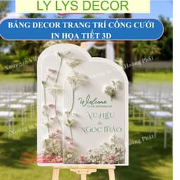 Bảng Cổng Cưới In Họa Tiết 3D Bảng Đón Khách Bảng Welcome Đám Cưới Bảng Dạm Ngõ LY LYS DECOR 6