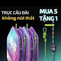 Trục Câu Đài Không Nút Thắt QIANLILAI Dây Trục Tím Buộc Sẵn Tàng Hình Cao Cấp, Tải Cá Tốt, Đủ Size  3