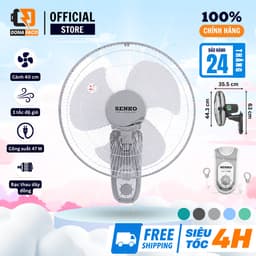 Quạt treo tường Senko TC1688 47W sải cánh 39cm 3 tốc độ 2 dây giật chính hãng bảo hành 2 năm 1