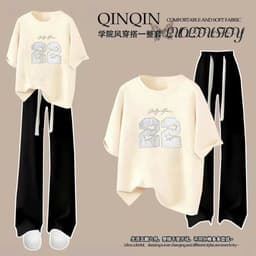 [ MỞ BÁN GIẢM 60% ] sét bộ đồ quần dài  dây to đen+ mix áo phông form rộng giả thêu gấu lotso 4