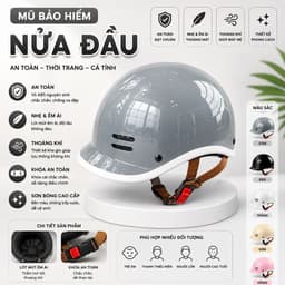 [ĐẠT CHUẨN AN TOÀN] Mũ Bảo Hiểm Cá Heo Cao Cấp Nửa Đầu Nam Nữ Hot Trend Size người lớn 7
