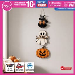 [Hỏa tốc HCM] chất liệu Formex 5mm, nhựa cứng Trang trí Halloween Treo Cửa, Dễ Thương Nhẹ Bí Ngô Ma Trang Trí Hafu House 7