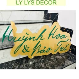 Bộ Tên Cô Dâu Chú Rể Decal Dán Mành Tre Trang Trí Gia Tiên Đám Cưới LY LYS DECOR 9