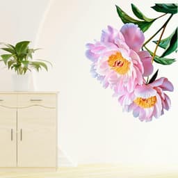 Decal Hoa Mẫu Đơn Hồng 3D - Sticker Dán Tủ Lạnh, Cửa Kính 3