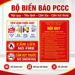 Bộ Nội Quy PCCC Tiêu Lệnh Chữa Cháy, Biển Cấm Lửa Cấm Hút Thuốc Trang Trí Văn Phòng Nhà Xưởng 1