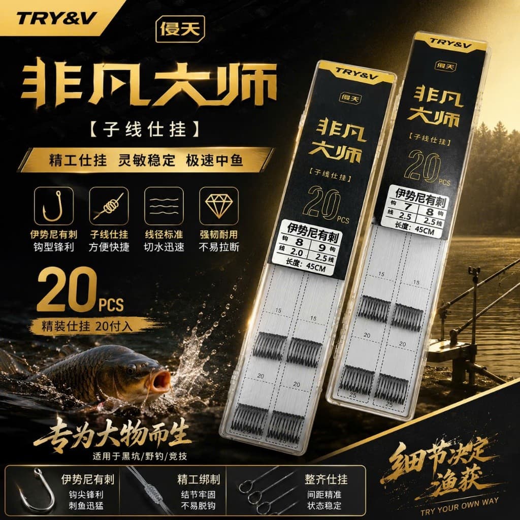 Thẻo lưỡi đôi Try&V, thẻo săn hàng, phù hợp cho ae câu dịch vụ, tự nhiên ( 20 cặp thẻo mỗi hộp)