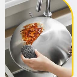 Cọ Xoong Chảo Sét 10 Miếng Cọ Tròn Rửa Bát Thép Không Gỉ Có Dây Treo Tiện Lợi VOICON-DA72 Chất Lượng Cao 7