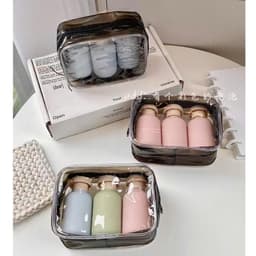 Sét 3 Lọ CHIẾT Mĩ Phẩm 100ml Tặng Túi Đựng Miệng Rộng Tiện Lợi Đi Du Lịch Công Tác Màu Pastel Xinh Xắn VOICON-[TTA11] 7