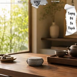 Tượng trống đá sa thạch - trưng bày tiểu cảnh, bán cạn, bonsai, terrarium 9