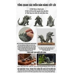 Tượng đá sa thạch Godzilla vs Kingkong đá sa thạch - Tượng deco, trang trí tiểu cảnh, bán cạn, terrarium 4