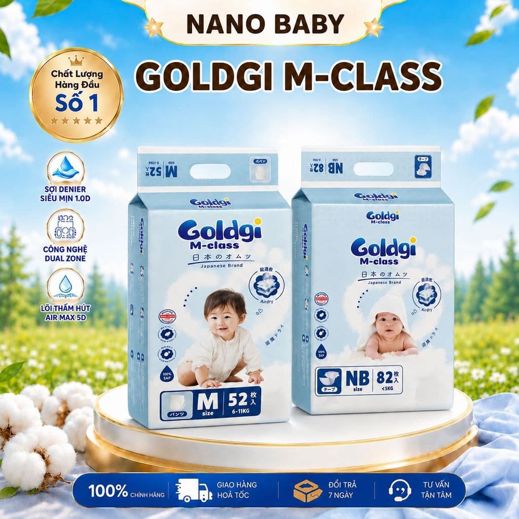 [MẪU MỚI] Bỉm Dán/Quần Goldgi M-Class 2026 Điều Hoà Siêu Thoáng Cho Bé