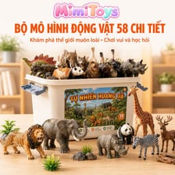 Bộ Đồ Chơi Mô Hình Động Vật 58 Chi Tiết MimiToys - Thú Rừng Sinh Động Kèm Hộp Đựng Tiện Lợi 1