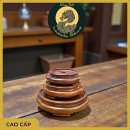 Chân đế gỗ sồi cao cấp tròn cho bát lư hương RỒNG VIỆT, đa dạng kích thước cho bàn thờ thần tài. 1