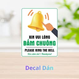 [Hỏa Tốc] Bảng Decal "Xin Vui Lòng Bấm Chuông - Please Ring The Bell" Chống Thấm Nước, Bền Đẹp 1