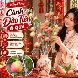 Cành Đào Nhân Tạo 6 Quả - Trang Trí Tết Đẹp, Decor Nhà Cửa Xuân Khởi Sắc 2027 9