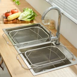 Rổ Lưới Inox 304 Kéo Giãn Bồn Rửa Chén - Rổ Rửa Rau Củ Quả, Giá Úp Chén Bát Thoát Nước Tiện Lợi 9