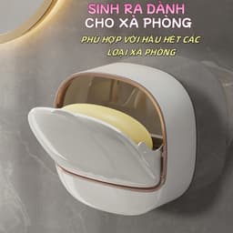 Hộp đựng xà phòng không có lỗ lật gắn tường có hộp thoát nước, hộp đựng xà phòng thoát nước phòng tắm 5