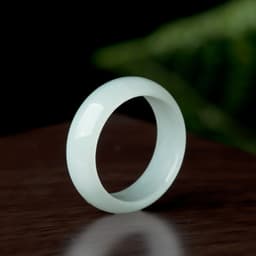 Ngọc bích Grade‑A Miến Điện Jade Nhẫn Ngọc Bích Nước Xanh Dải Rộng Có Giấy Chứng Nhận Nhẫn Nữ Ngón Út Trang Sức 8