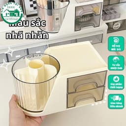Hộp đựnġ mỹ phẩm, hộp đựnġ bút đa năng có kèm ống đựnġ xoay 360 độ tiện dụng, có nhiều ngăn chứa đồ thông minh VOICON 6