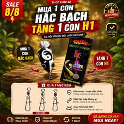 DEAL HOT Mua 1 Tặng 1 Mồi Lure Hắc Bạch Âm Dương – Tặng 3 Khóa Link, Mồi Câu Cá Săn Mồi 1