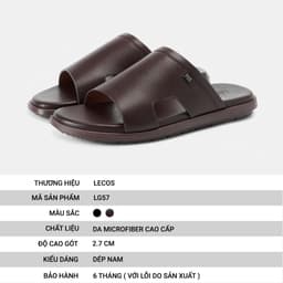 [4-25/9 TẶNG QUÀ TRUNG THU 599K] Dép Quai Bản Nam LECOS LG57 Da Microfiber Trẻ Trung Êm Nhẹ Khi Di Chuyển 8