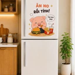 [Hỏa Tốc] Decal Dán Tủ Lạnh Hoạt Hình "Dễ Thương, Vui Nhộn" Chống Thấm Nước, Bền Đẹp 6