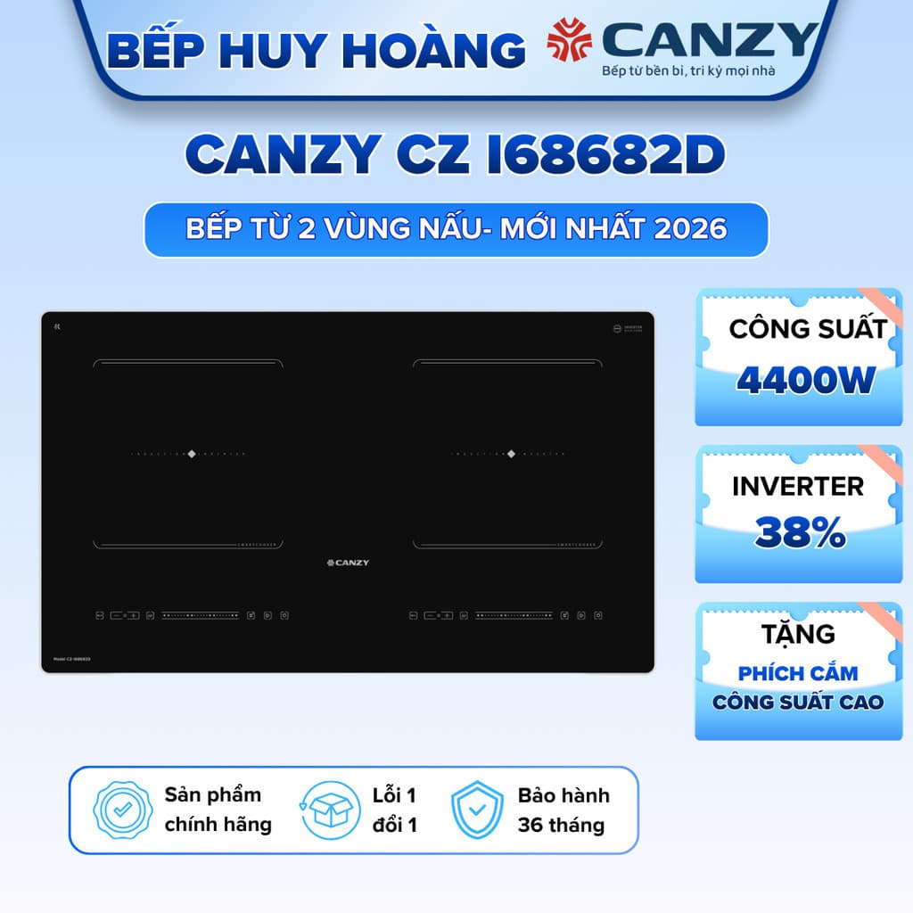 Bếp từ đôi Canzy CZ I68682D I NTC68HN |Model 2026 I Bếp từ inverter I Bếp từ sôi liu riu