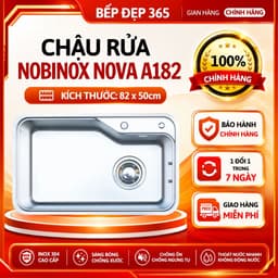 CHẬU RỬA BÁT 1 HỐ NOBINOX NOVA A182 | KÍCH THƯỚC 82 X 50CM | HÀNG CHÍNH HÃNG 1