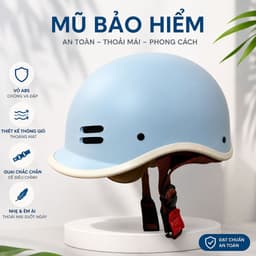 [ĐẠT CHUẨN AN TOÀN] Nón Bảo Hiểm Cá Heo Người Lớn Nam Nữ Nửa Đầu Thời Trang Dễ Thương 5