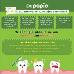 [CHÍNH HÃNG] Gạc Rơ Lưỡi Dr Papie Vệ Sinh Răng Miệng Cho Bé Chính Hãng, hộp 30 gói 5