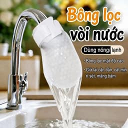 Combo 100 Miếng Bông Lọc Vòi Nước - Thay Mới Tiện Lợi, Lọc Cặn Bẩn Rỉ Sét Cát Mịn, Dùng Cho Vòi Bếp Dưới 2.5cm 2