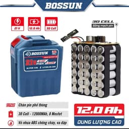 Pin Bossun 10cell, 15cell, 20cell, 30cell mạch 4 mosfet - Chân phổ thông - Vỏ ABS Chống Cháy, Chống Va Đập 3
