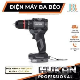 Máy khoan pin HUKAN G2-Z1300, Không chổi than, 60Nm, 3 chức năng 13 ly, Có khóa trục CÓ TẠO XUNG 1