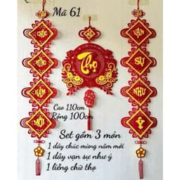 Set 3 Món Decor Tết 2027 Trang Trí Nhà Cửa & Cửa Hàng – Mành Treo Chữ Tết + Dây Vạn Sự Như Ý + Dây Chúc Mừng Năm Mới 6