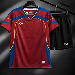 [Chính hãng CV Sport] [Nhận in tên số theo yêu cầu] Quần Áo Bóng Đá CV Bolt Đỏ đô vải C-Airmaxx siêu nhẹ Cao Cấp 5