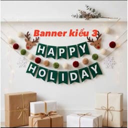 Bảng gỗ và banner dây đồ trang trí cửa hàng giáng sinh rực rỡ 7