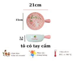 Bộ Bát Đĩa gốm sứ họa tiết Thỏ Hồng LUCKY - DỄ THƯƠNG DÀY DẶN 4