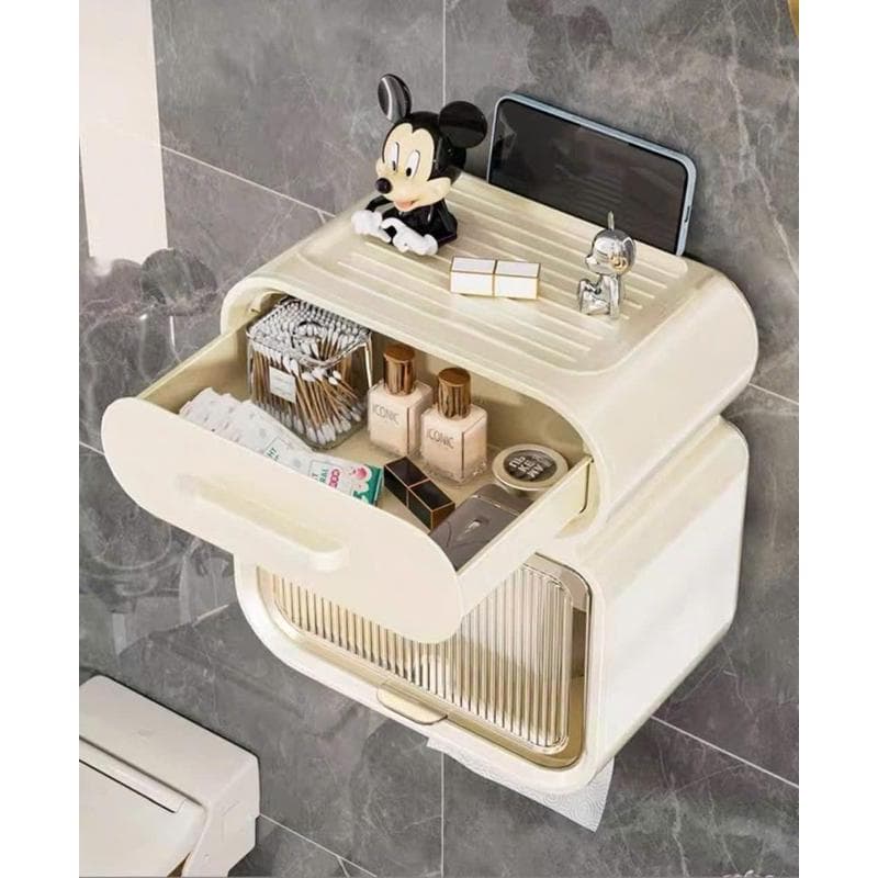 VINBEO Hộp Đựng Giấy Vệ Sinh 2 Tầng , Hộp Đựng Giấy Hộp Giấy Vệ Sinh Có Kệ Để Điện Thoại ANHI002