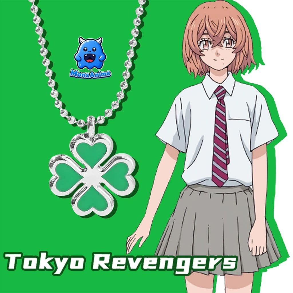 Dây Chuyền Vòng Cổ Hình Cỏ 4 Lá Anime TOKYO REVENGERS Hinata Kịch trường của Takemichi Phụ Kiện Qùa Tặng Fan Anime