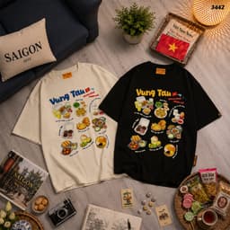 Áo Thun HY KORÉ Vũng Tàu Food 3442 Form Rộng Localbrand Oversize Unisex Vải 75% Nam Nữ Mặc Đẹp 5