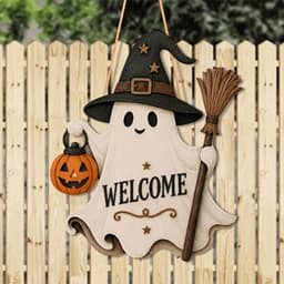 REEMOOR Halloween Chào Mừng Dấu Hiệu Cửa, Tấm Cửa Trang Trí Ngoài Trời kích thước 30cm 6