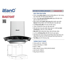 Máy hút mùi tự động làm sạch Blanc BA 870AT 2