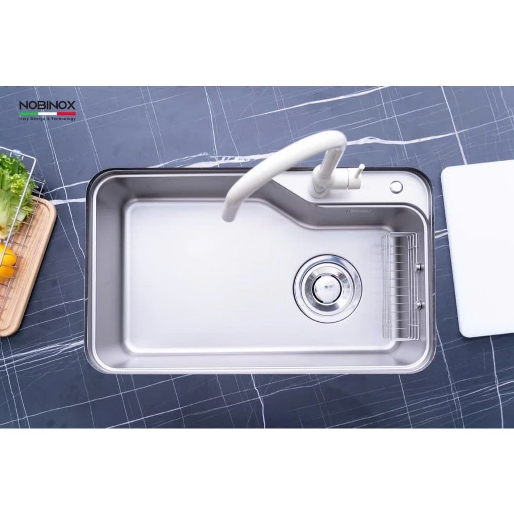 CHẬU RỬA BÁT 1 HỐ NOBINOX NOVA A181HQ | VÂN HẠT CHỐNG XƯỚC | HÀNG. CHÍNH HÃNG