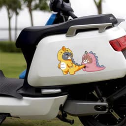 HỎA TỐC Decal Dán Xe Hơi Hình Tom Và Jerry Mặc Áo Khủng Long Hài Hước Chống Thấm Nước - Tem Dán Trang Trí Ô Tô Độc Lạ. 5