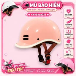[ĐẠT CHUẨN AN TOÀN] Nón Bảo Hiểm Cá Heo Nam Nữ Nửa Đầu Hot Trend Kèm Tai Gấu Charm Chữ Dễ Thương 2