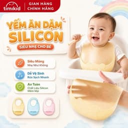Yếm Ăn Dặm Cho Bé Silicone Dẻo Trong Suốt Siêu Nhẹ - Chống Thấm Giúp Bé Dễ Dàng Hơn Trong Quá Trình Ăn Dặm - Timikid 1