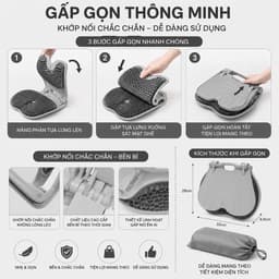 TC  Ghế Ngồi Công Thái Học Gấp Gọn Cao Cấp Đệm TPE Tổ Ong Êm Ái Thoáng Khí Hỗ Trợ Thắt Lưng Giảm Áp Lực Khi Ngồi 6