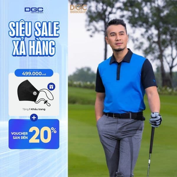 Áo Polo Golf Nam Ngắn Tay DGC Kiểu Dáng Năng Động Thoáng Mát - SAPBC04M